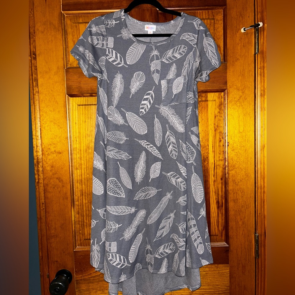 LuLaRoe Gray Feather Carly XS